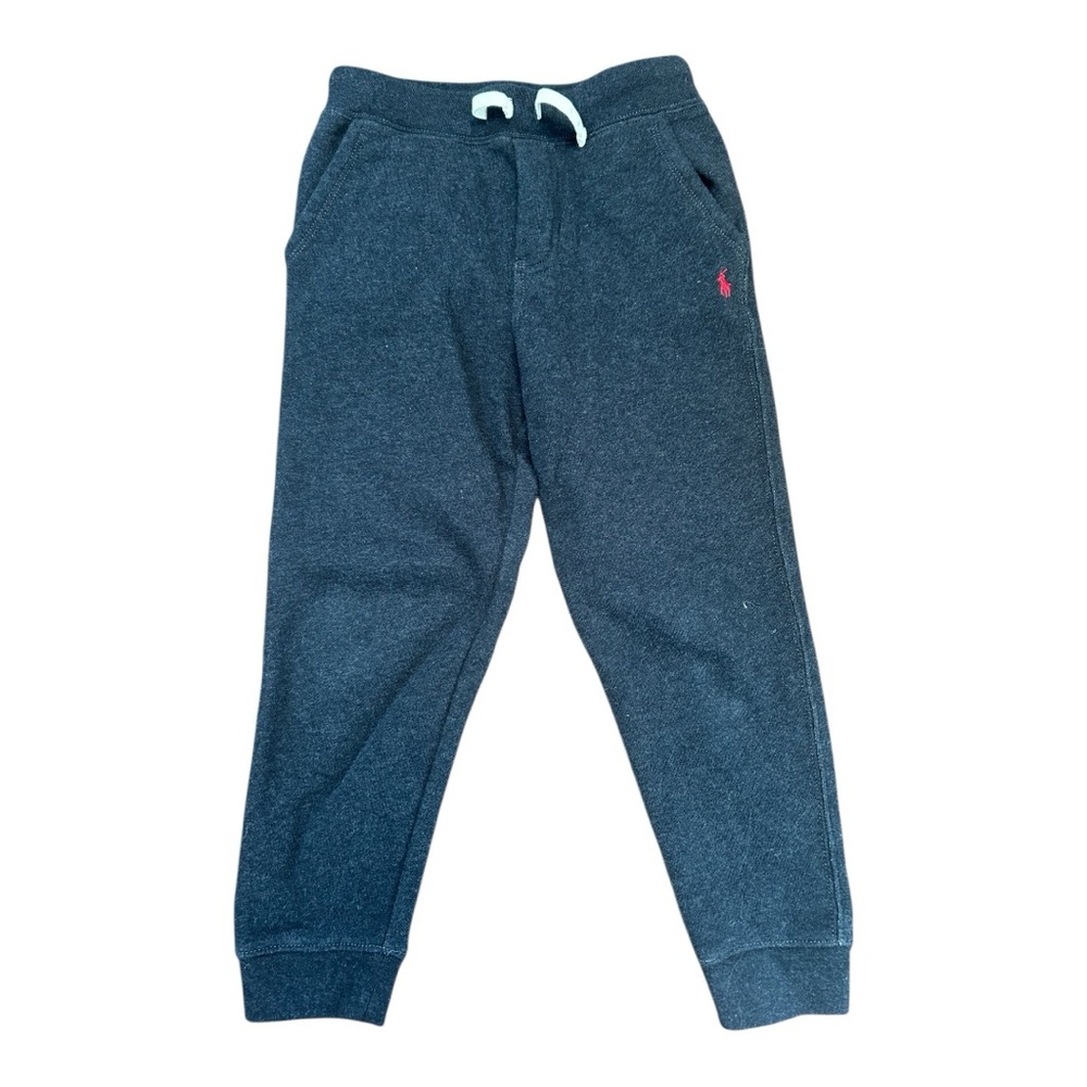 Kids Navy Joggers with red Logo